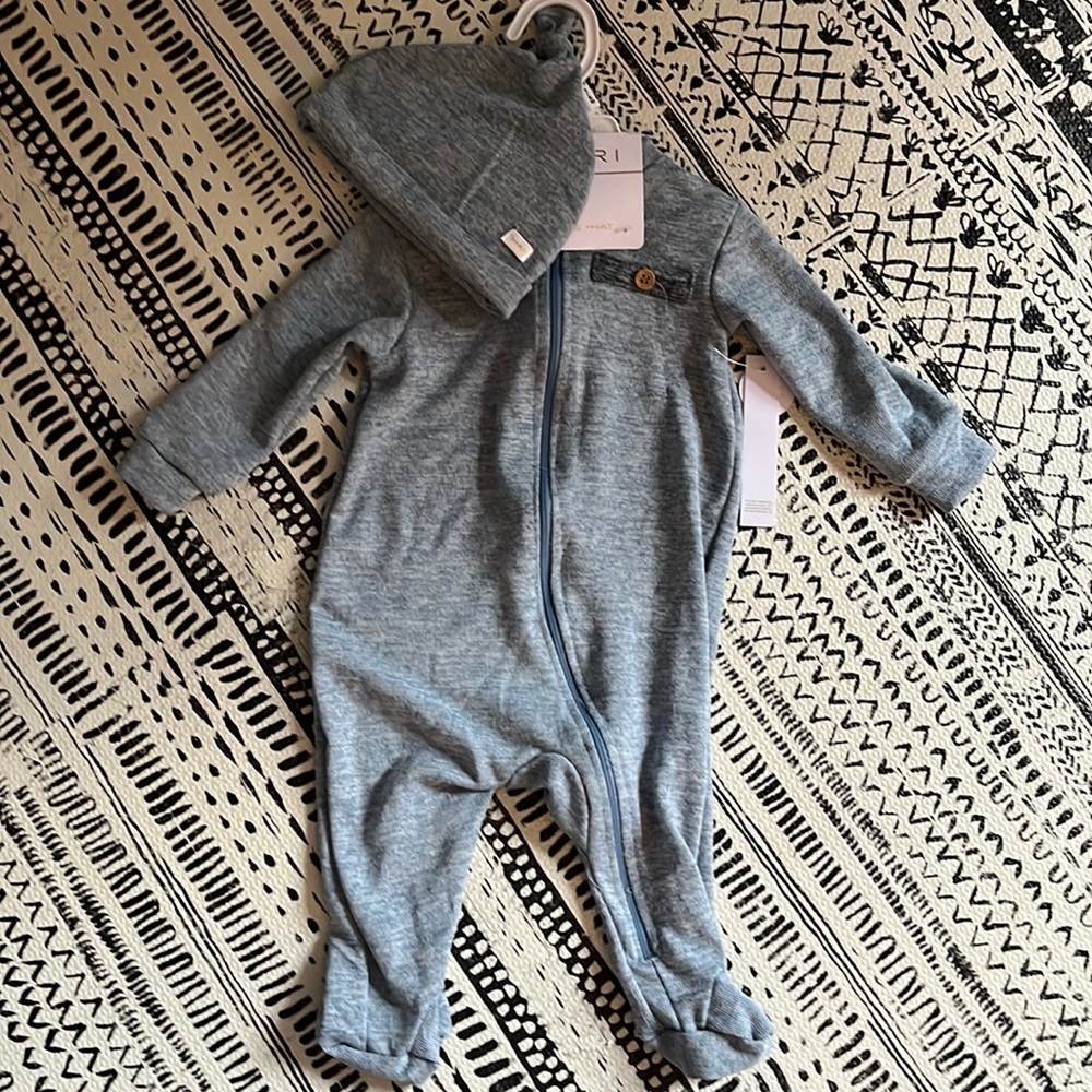 New with tags baby footed outfit with matching hat